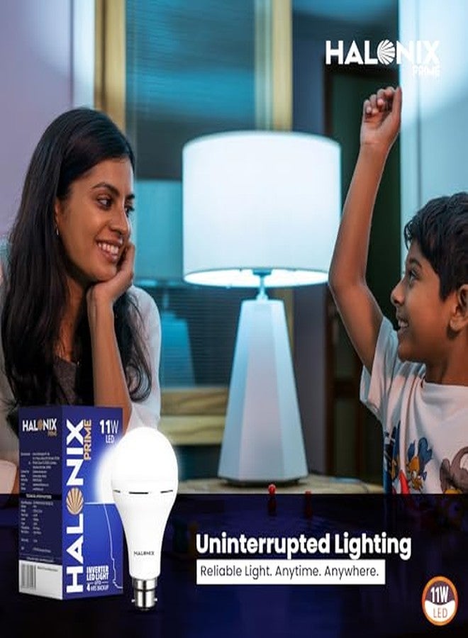 Halonix مصباح طوارئ هالونيكس قابل لإعادة الشحن بقوة 11 واط، مزود بمصباح LED عاكس للتيار الكهربائي، يعمل لمدة تصل إلى 4 ساعات، بإضاءة نهارية باردة، عبوة من قطعة واحدة - Image 4
